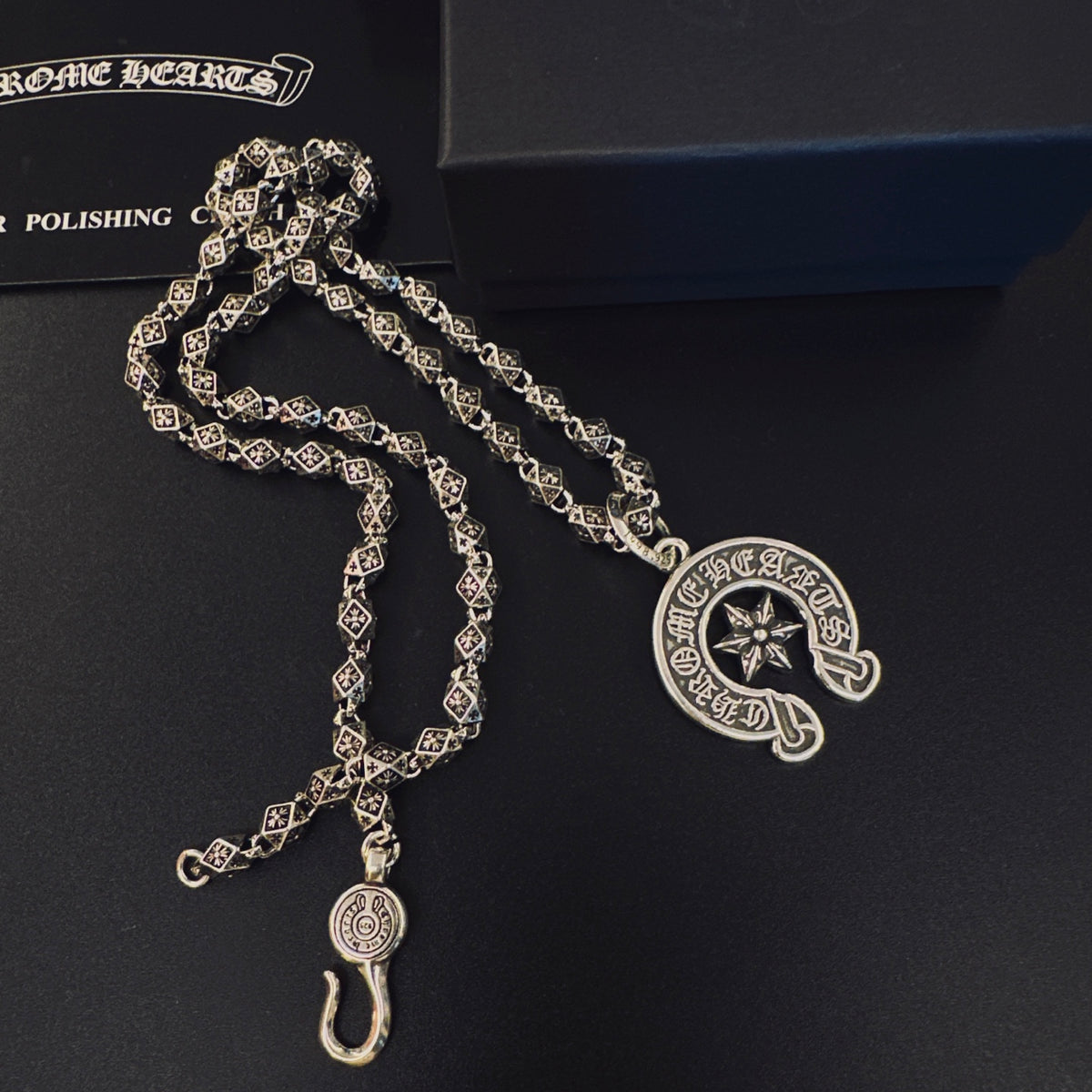 Chrome Hearts Lettered Horseshoe Charm Necklace - album image 4