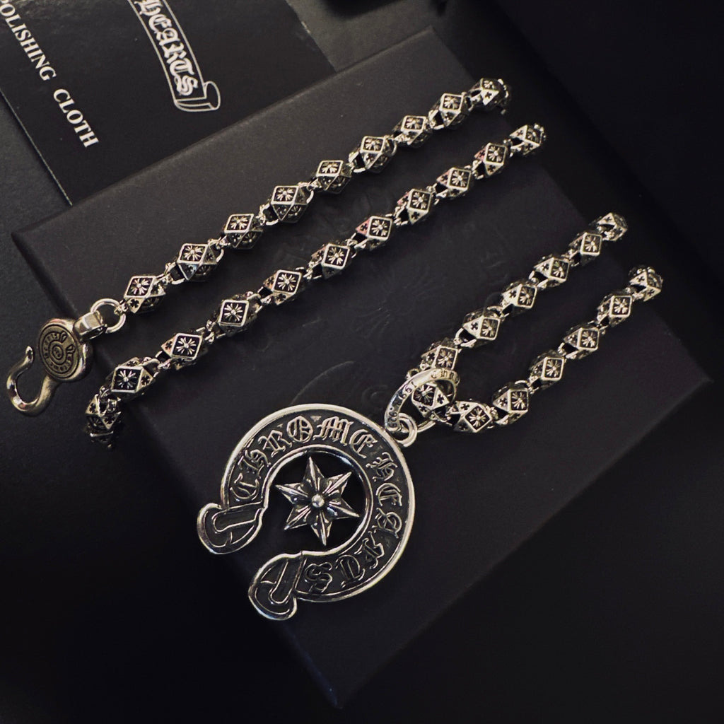Chrome Hearts Lettered Horseshoe Charm Necklace - album image 6