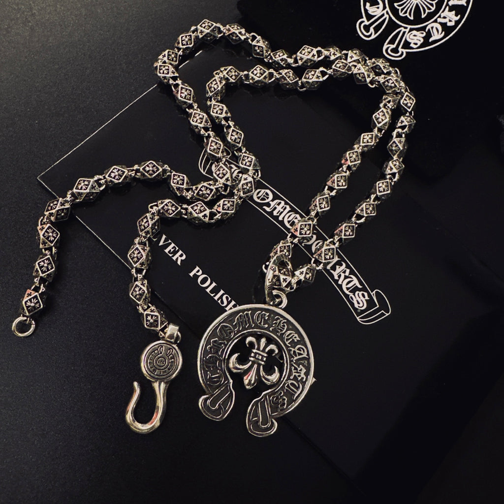 Chrome Hearts Engraved Horseshoe Pendant Necklace - album image 4
