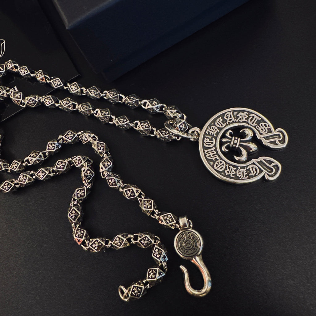 Chrome Hearts Engraved Horseshoe Pendant Necklace - album image 5