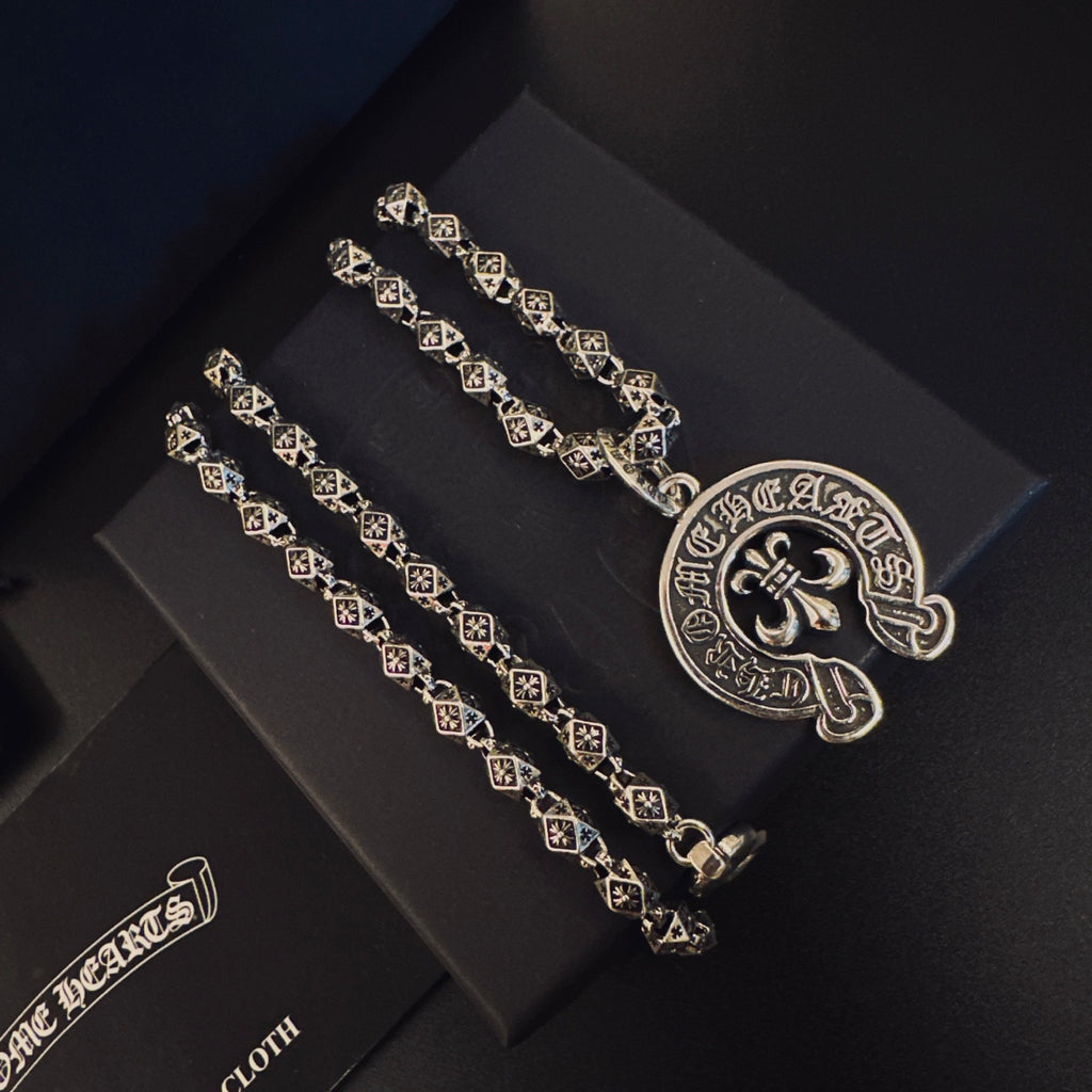 Chrome Hearts Engraved Horseshoe Pendant Necklace - album image 1
