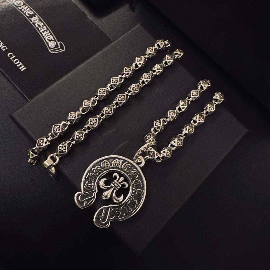 Chrome Hearts Engraved Horseshoe Pendant Necklace - album image 6
