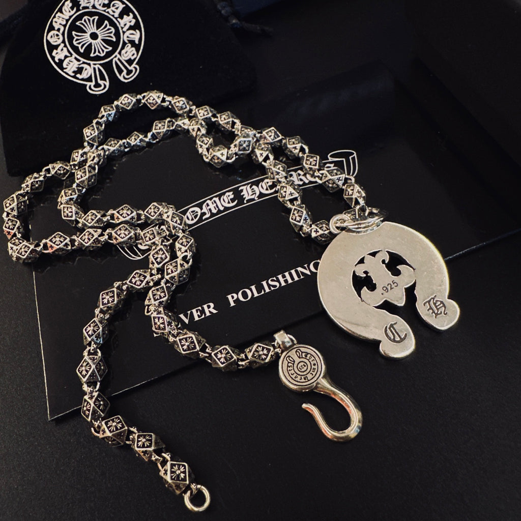 Chrome Hearts Engraved Horseshoe Pendant Necklace - album image 7
