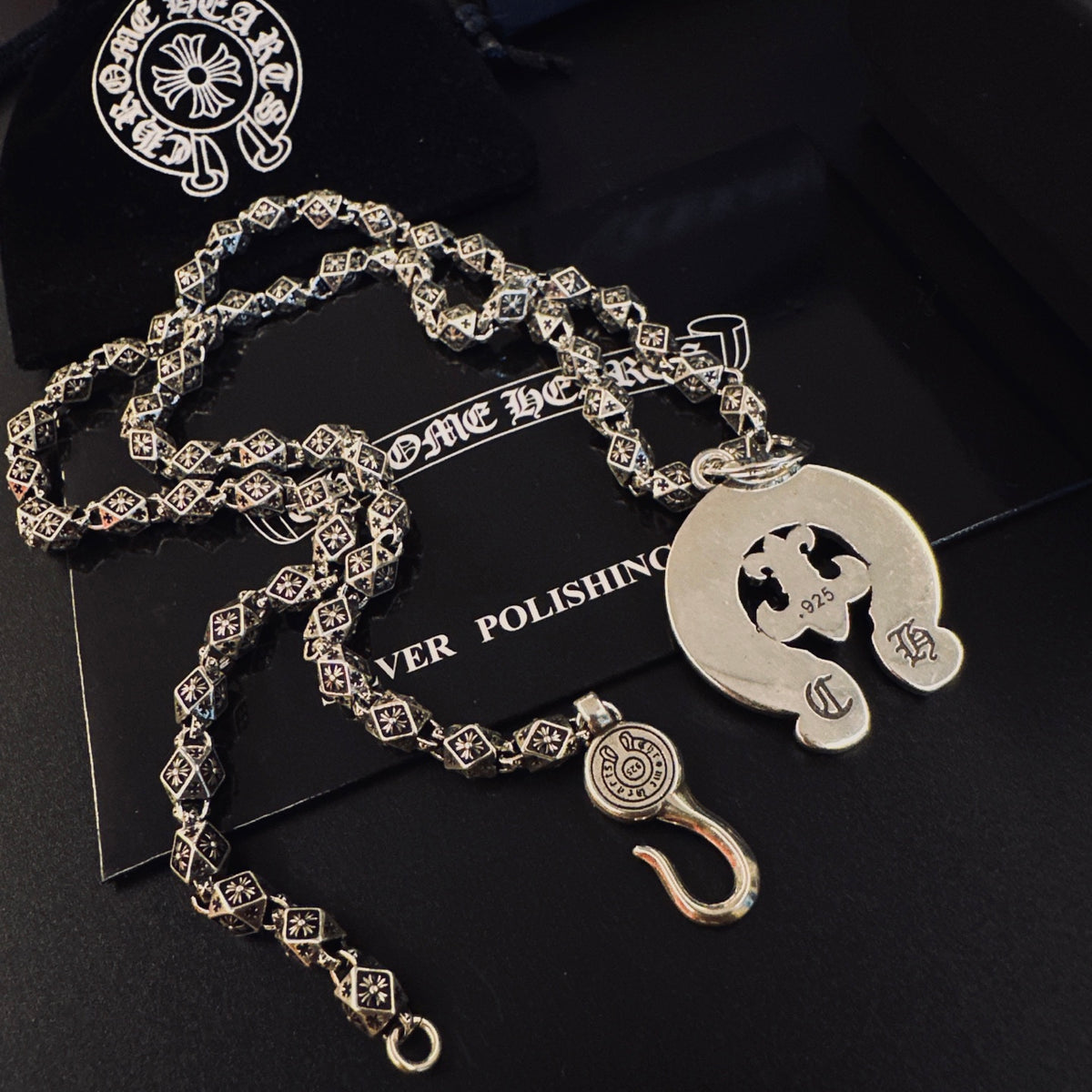 Chrome Hearts Engraved Horseshoe Pendant Necklace - album image 7