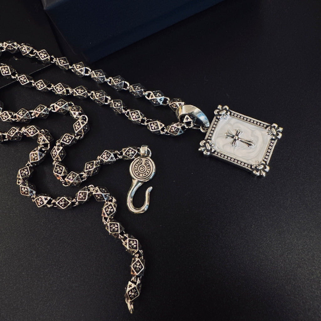 Chrome Hearts Square Light-Face Pendant Necklace - album image 4
