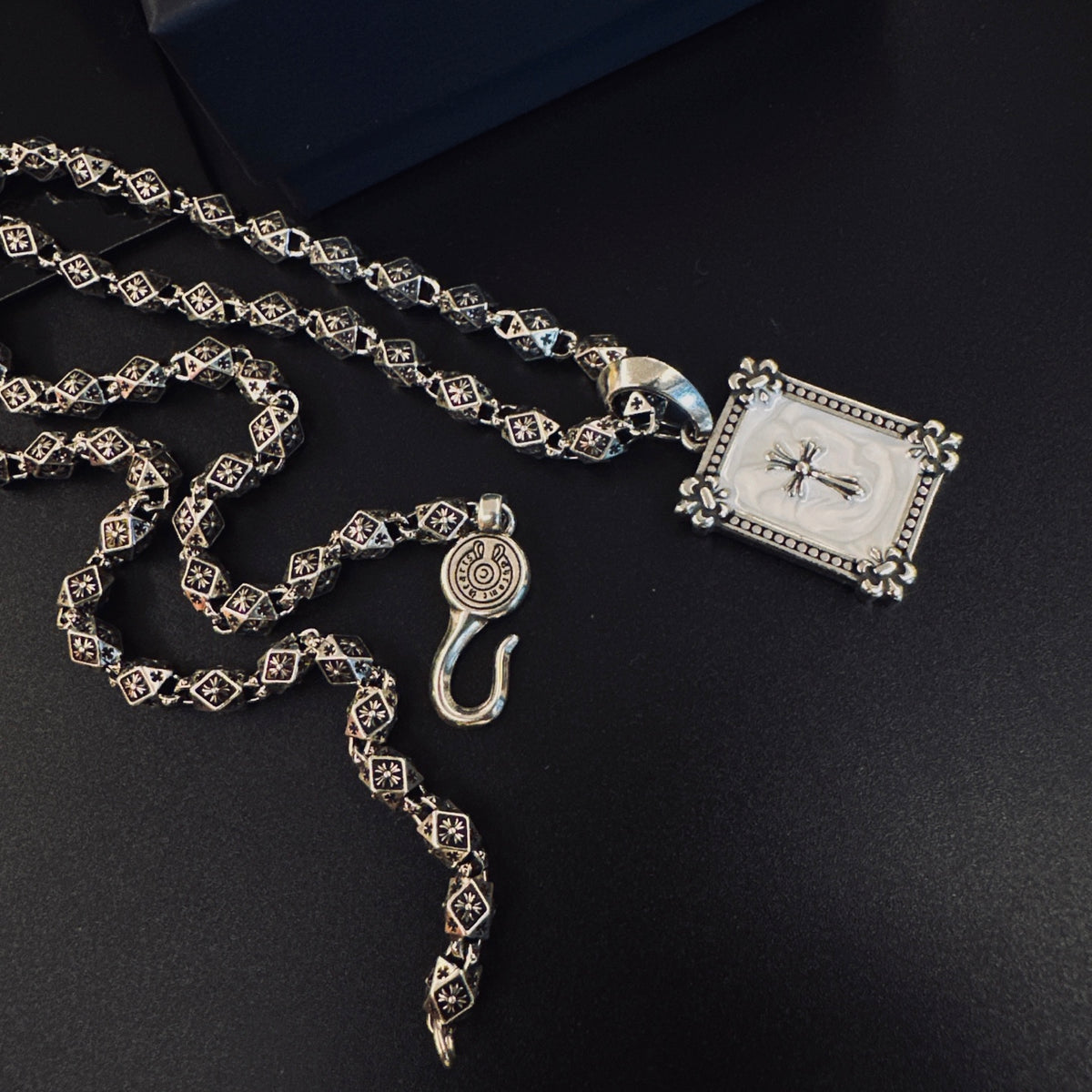 Chrome Hearts Square Light-Face Pendant Necklace - album image 4
