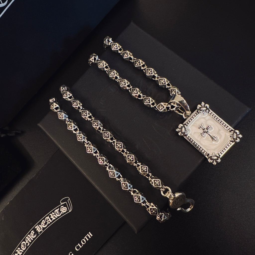 Chrome Hearts Square Light-Face Pendant Necklace - album image 1