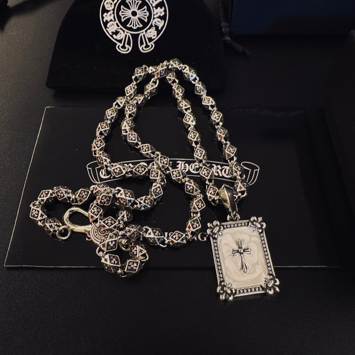 Chrome Hearts Square Light-Face Pendant Necklace - album image 6