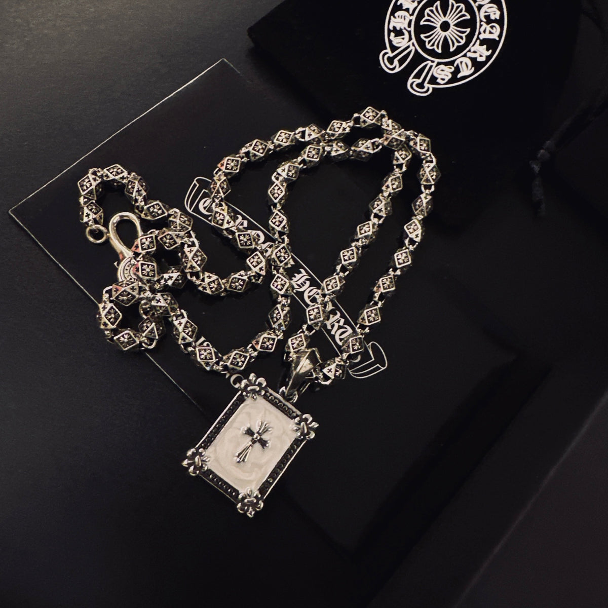 Chrome Hearts Square Light-Face Pendant Necklace - album image 3