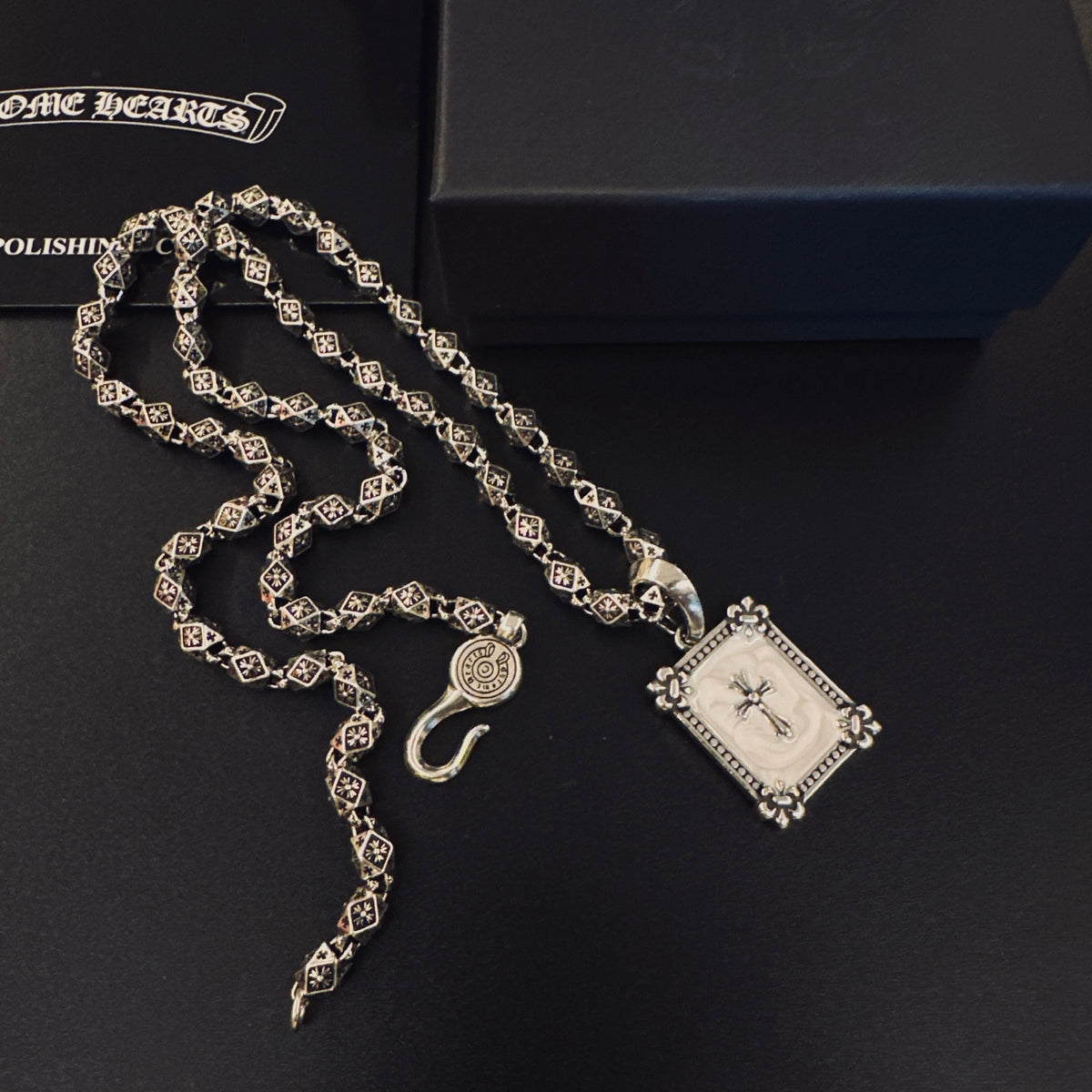 Chrome Hearts Square Light-Face Pendant Necklace - album image 2