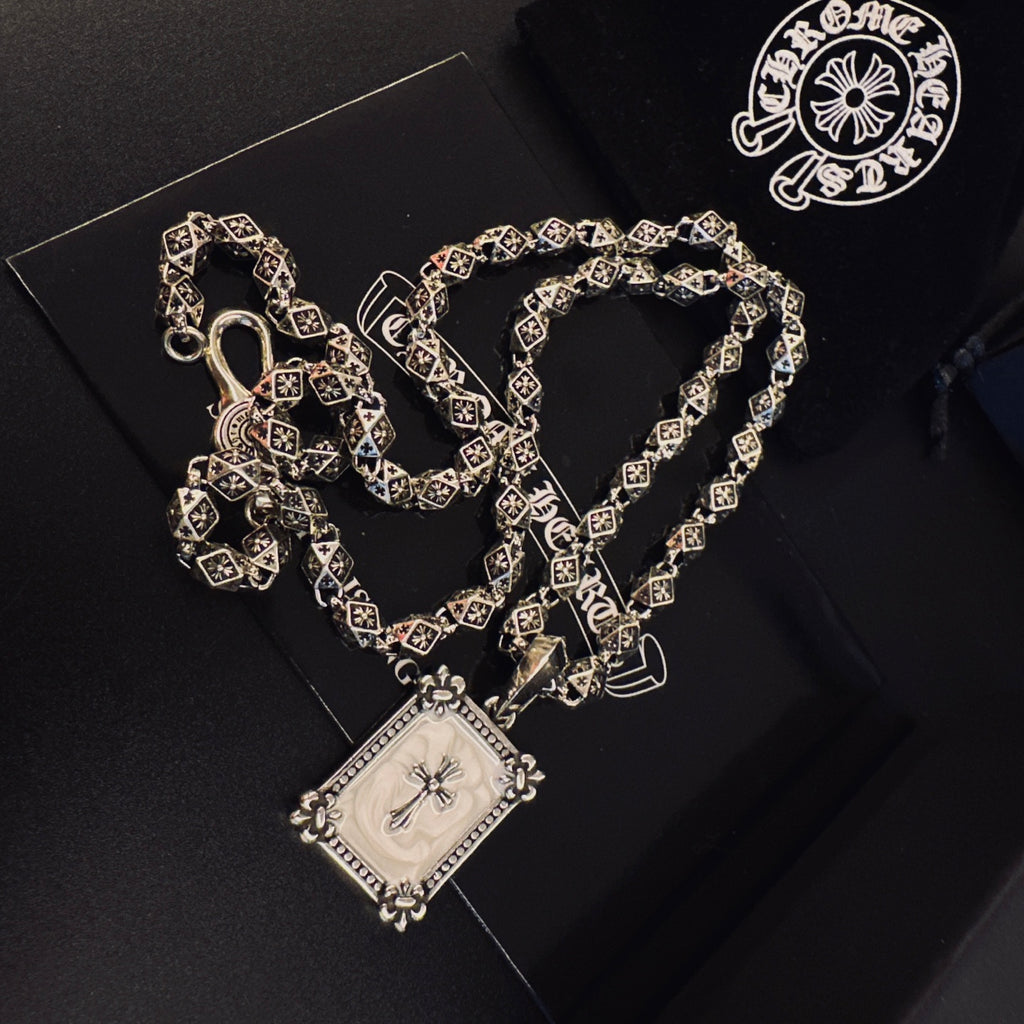 Chrome Hearts Square Light-Face Pendant Necklace - album image 8