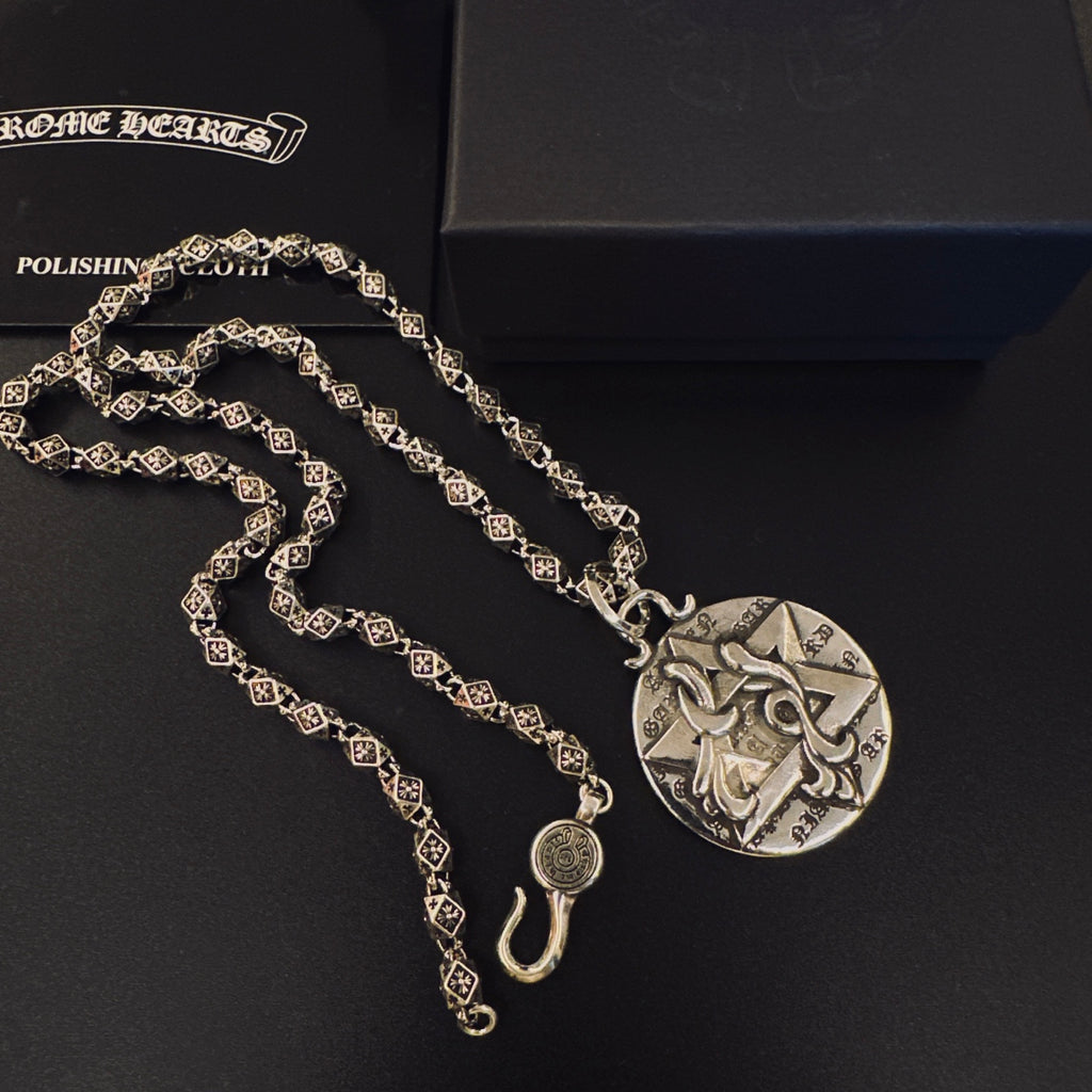 Chrome Hearts Round Engraved Medallion Necklace - album image 2