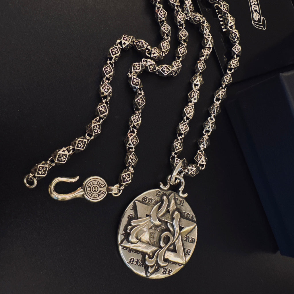Chrome Hearts Round Engraved Medallion Necklace - album image 4