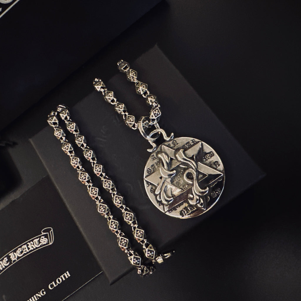 Chrome Hearts Round Engraved Medallion Necklace - album image 1