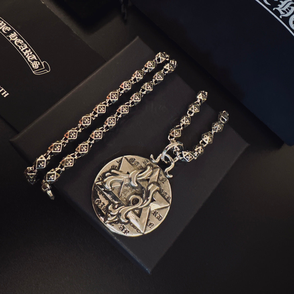 Chrome Hearts Round Engraved Medallion Necklace - album image 6