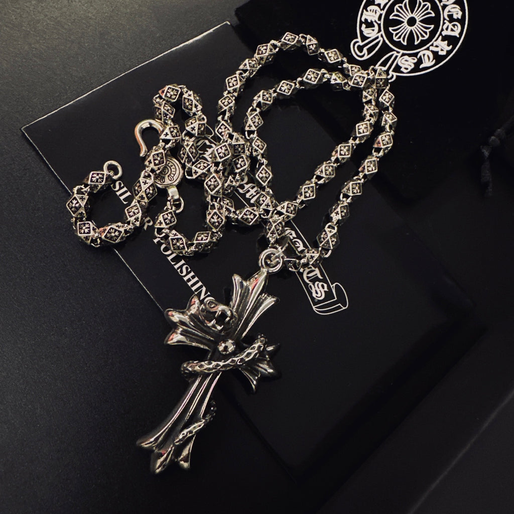 Chrome Hearts Compact Flared Cross Pendant Necklace - album image 4