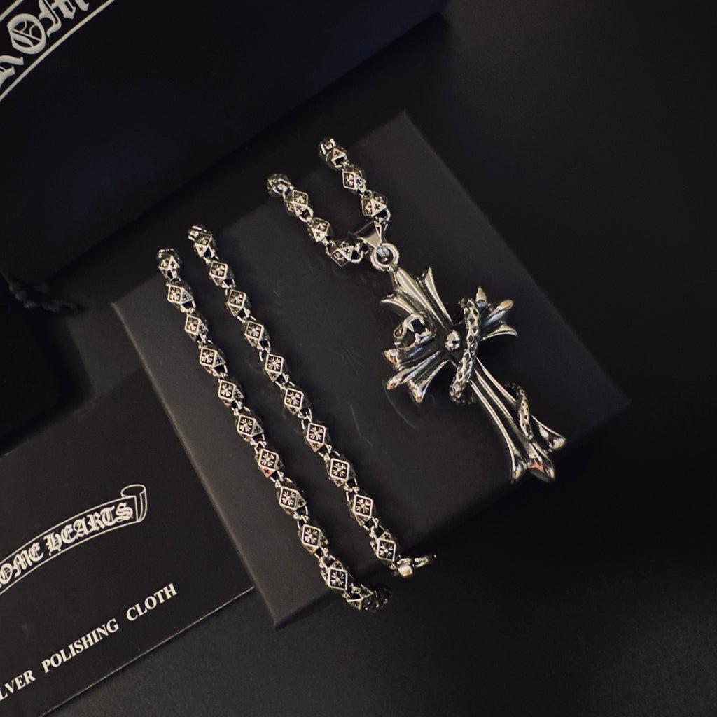 Chrome Hearts Compact Flared Cross Pendant Necklace - album image 1