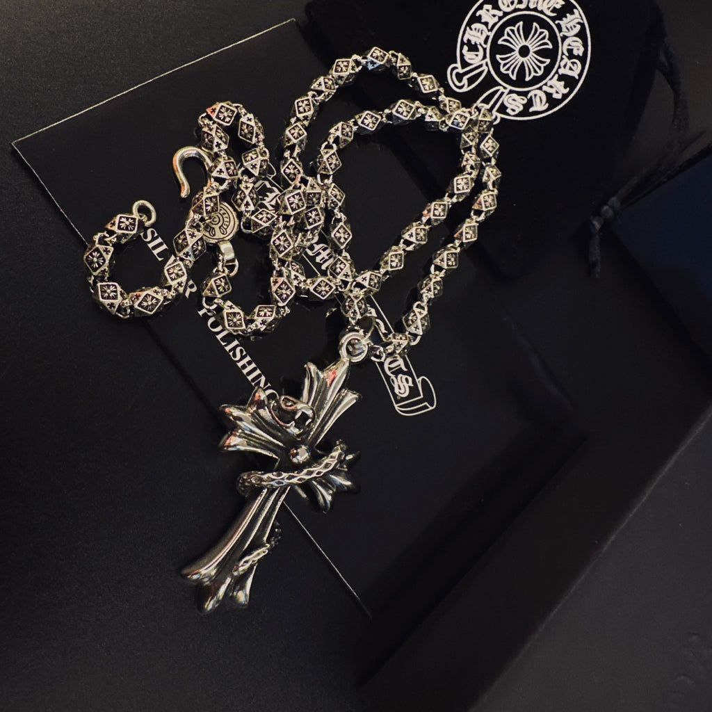 Chrome Hearts Compact Flared Cross Pendant Necklace - album image 3