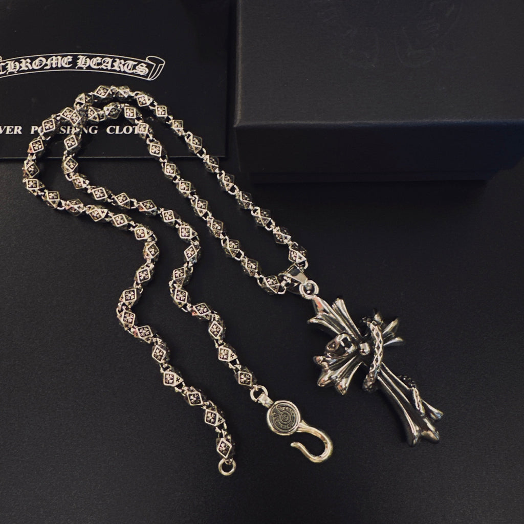 Chrome Hearts Compact Flared Cross Pendant Necklace - album image 2