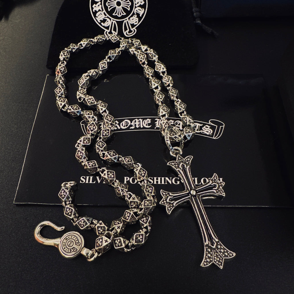 Chrome Hearts Long Carved Cross Necklace - album image 8