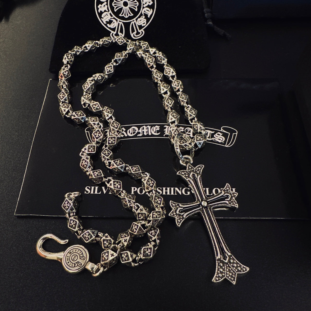 Chrome Hearts Long Carved Cross Necklace - album image 8