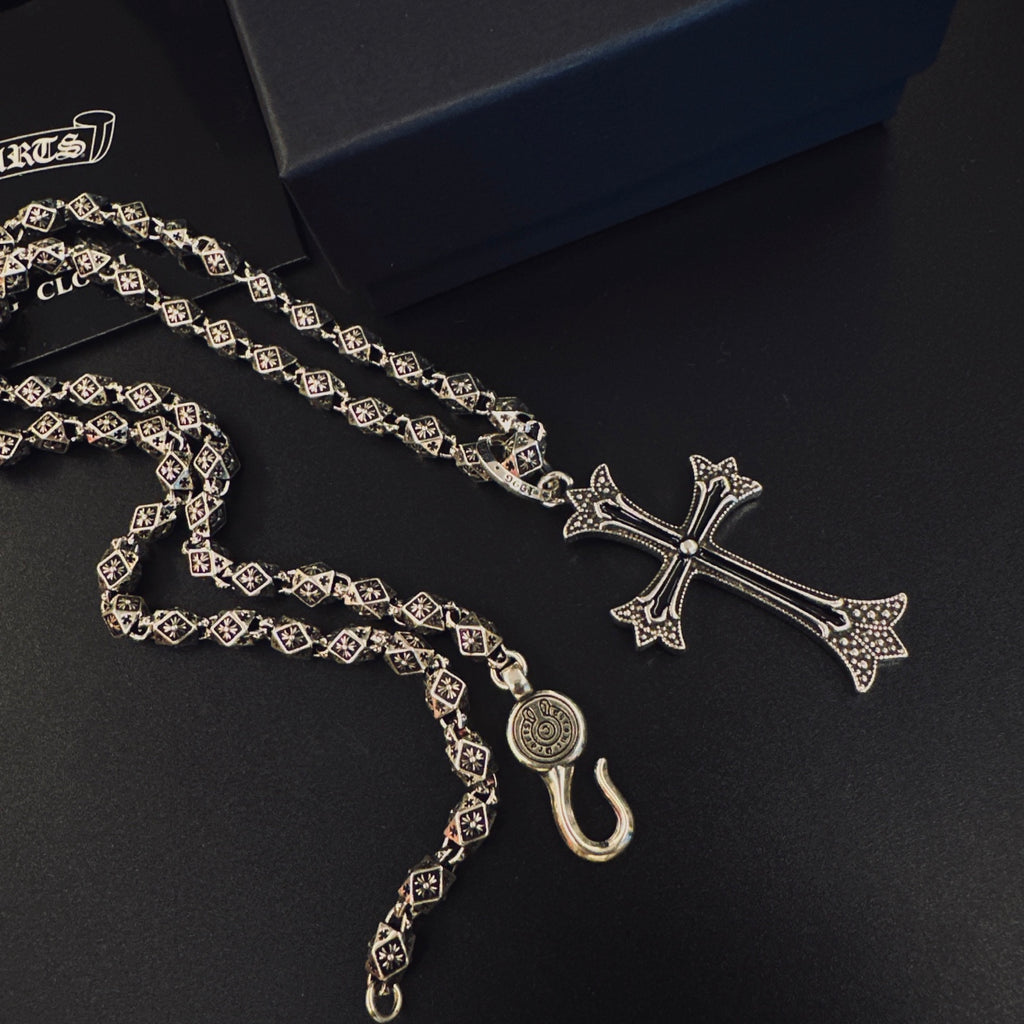 Chrome Hearts Long Carved Cross Necklace - album image 4