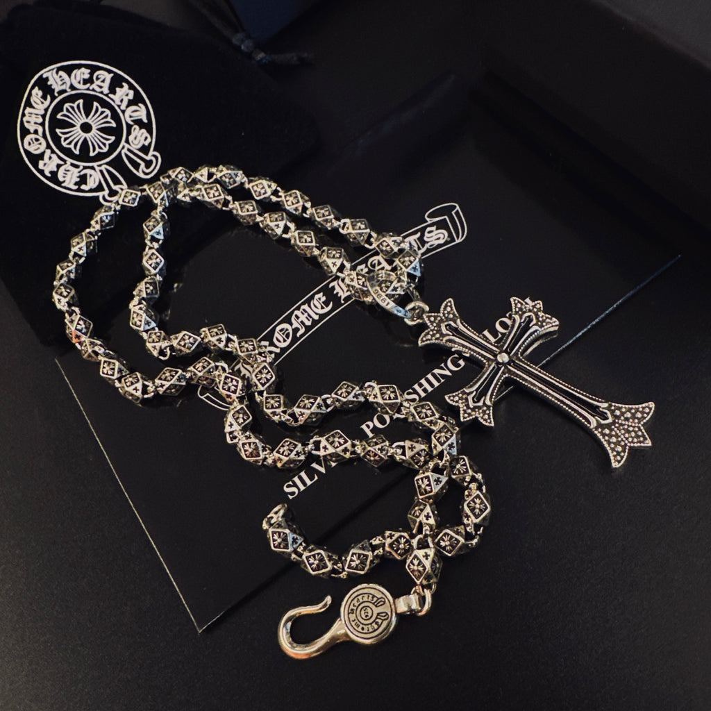 Chrome Hearts Long Carved Cross Necklace - album image 3