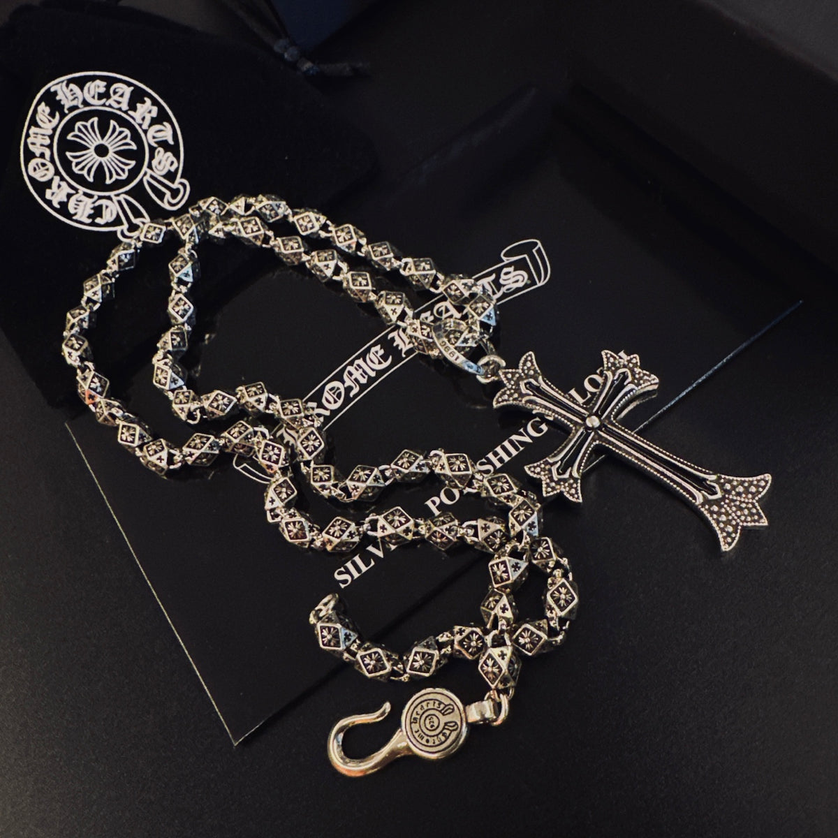 Chrome Hearts Long Carved Cross Necklace - album image 3