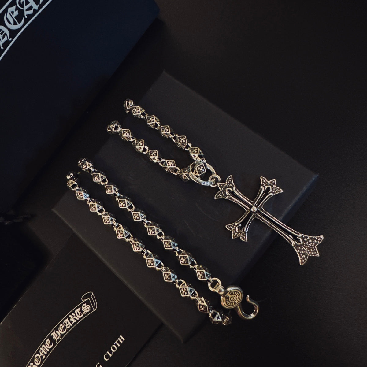 Chrome Hearts Long Carved Cross Necklace - album image 1
