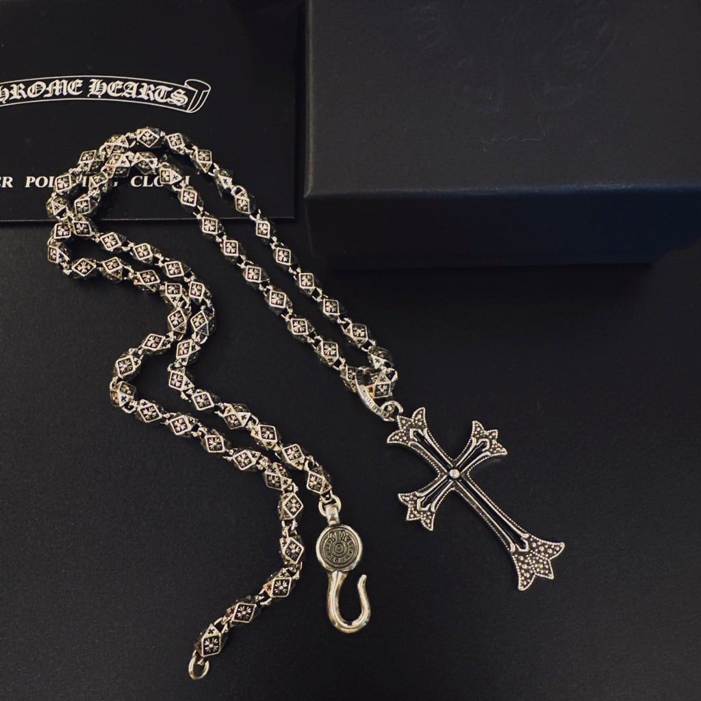 Chrome Hearts Long Carved Cross Necklace - album image 7