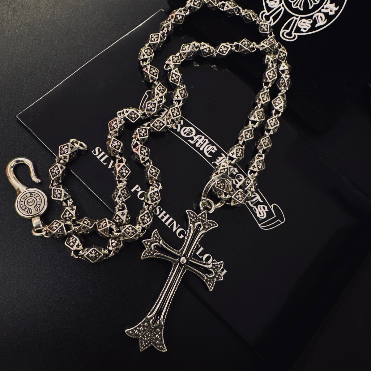 Chrome Hearts Long Carved Cross Necklace - album image 6