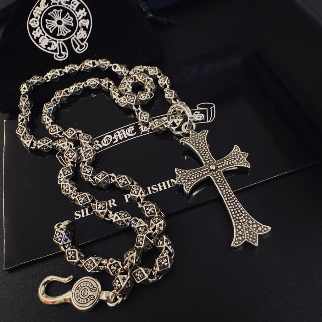 Chrome Hearts Long Carved Cross Necklace - album image 5