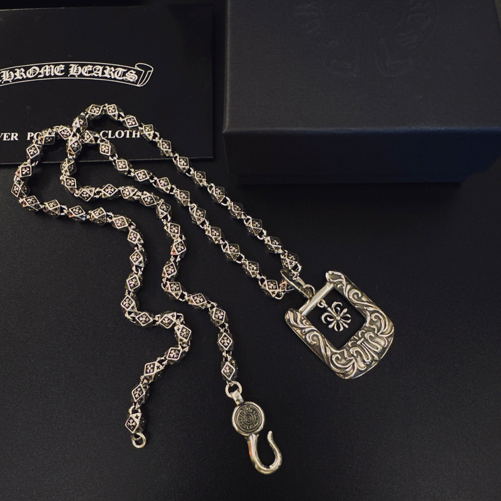 Chrome Hearts Square Ornamental Frame Necklace - album image 4