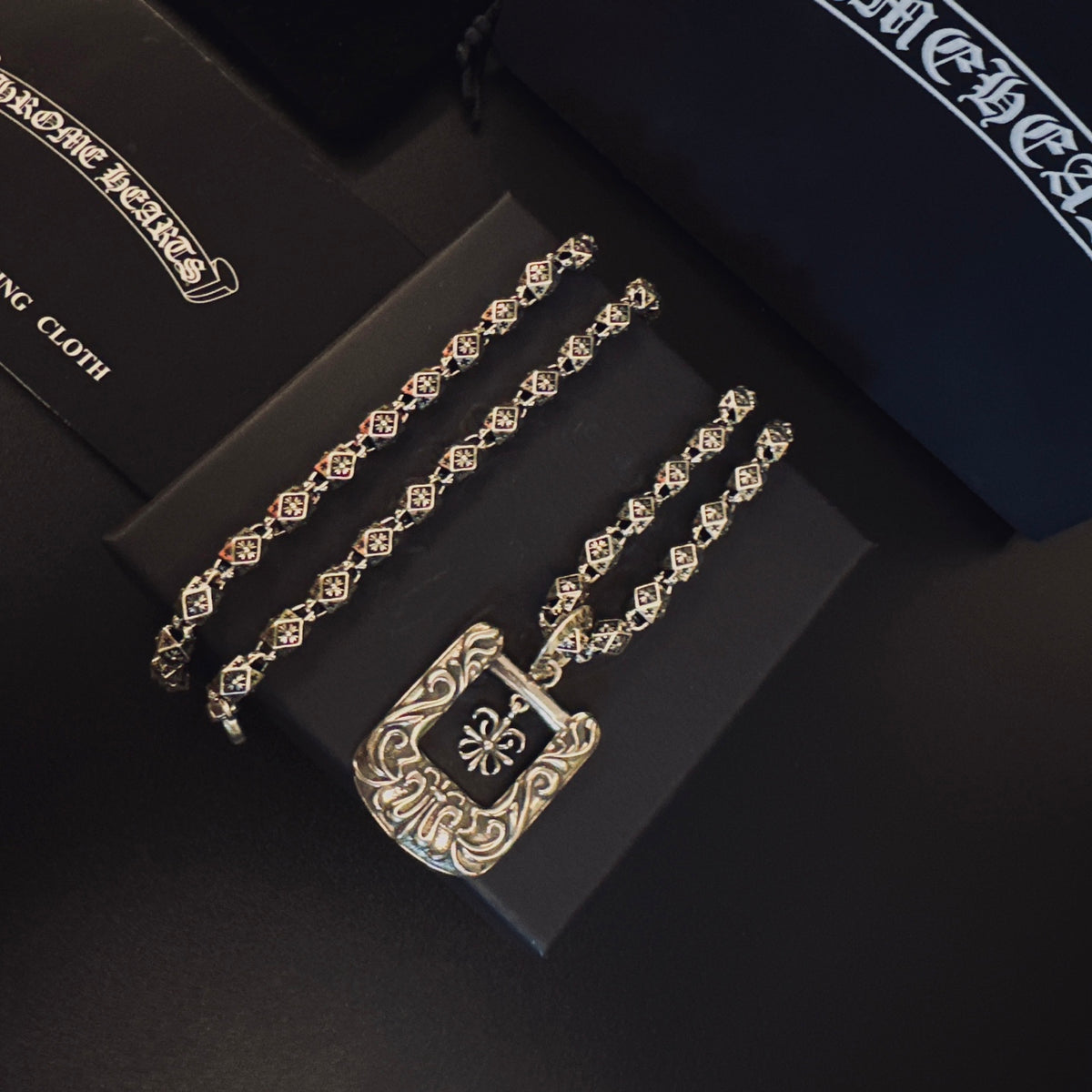 Chrome Hearts Square Ornamental Frame Necklace - album image 6
