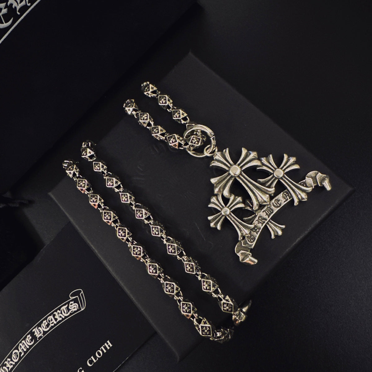 Chrome Hearts Triple Cross Cluster Necklace - album image 2