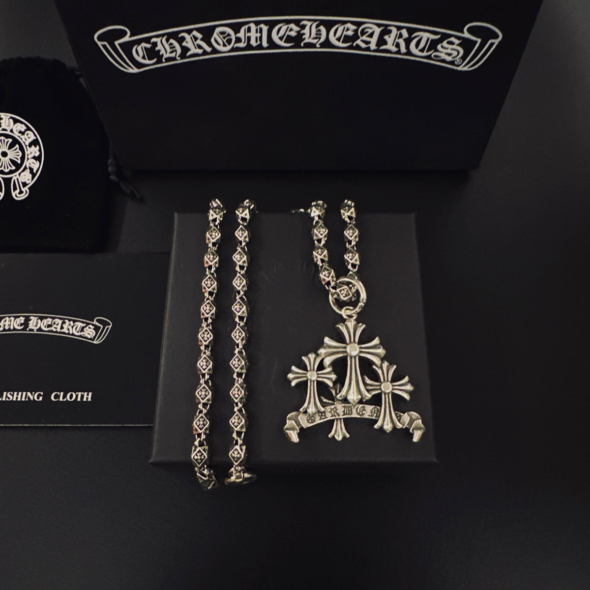 Chrome Hearts Triple Cross Cluster Necklace - album image 1