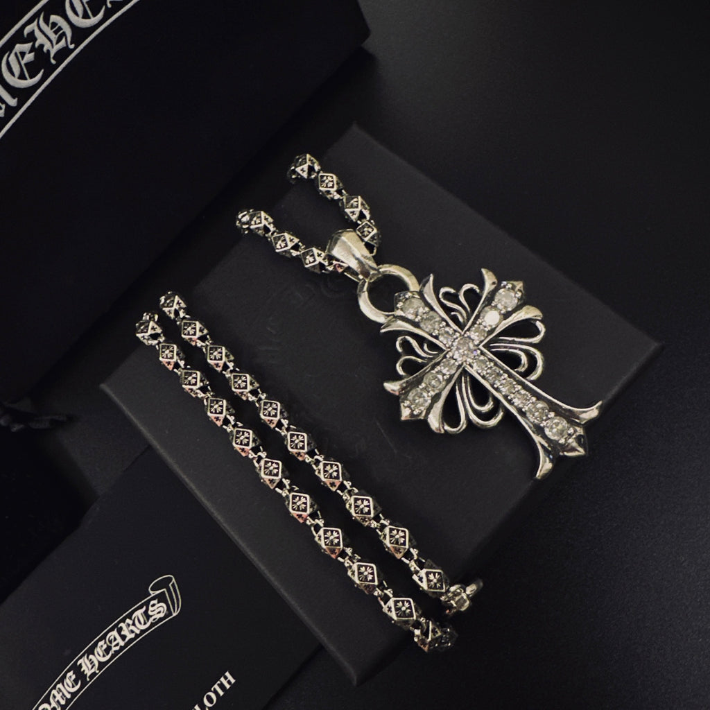 Chrome Hearts Wide Fleur Cross Necklace - album image 2