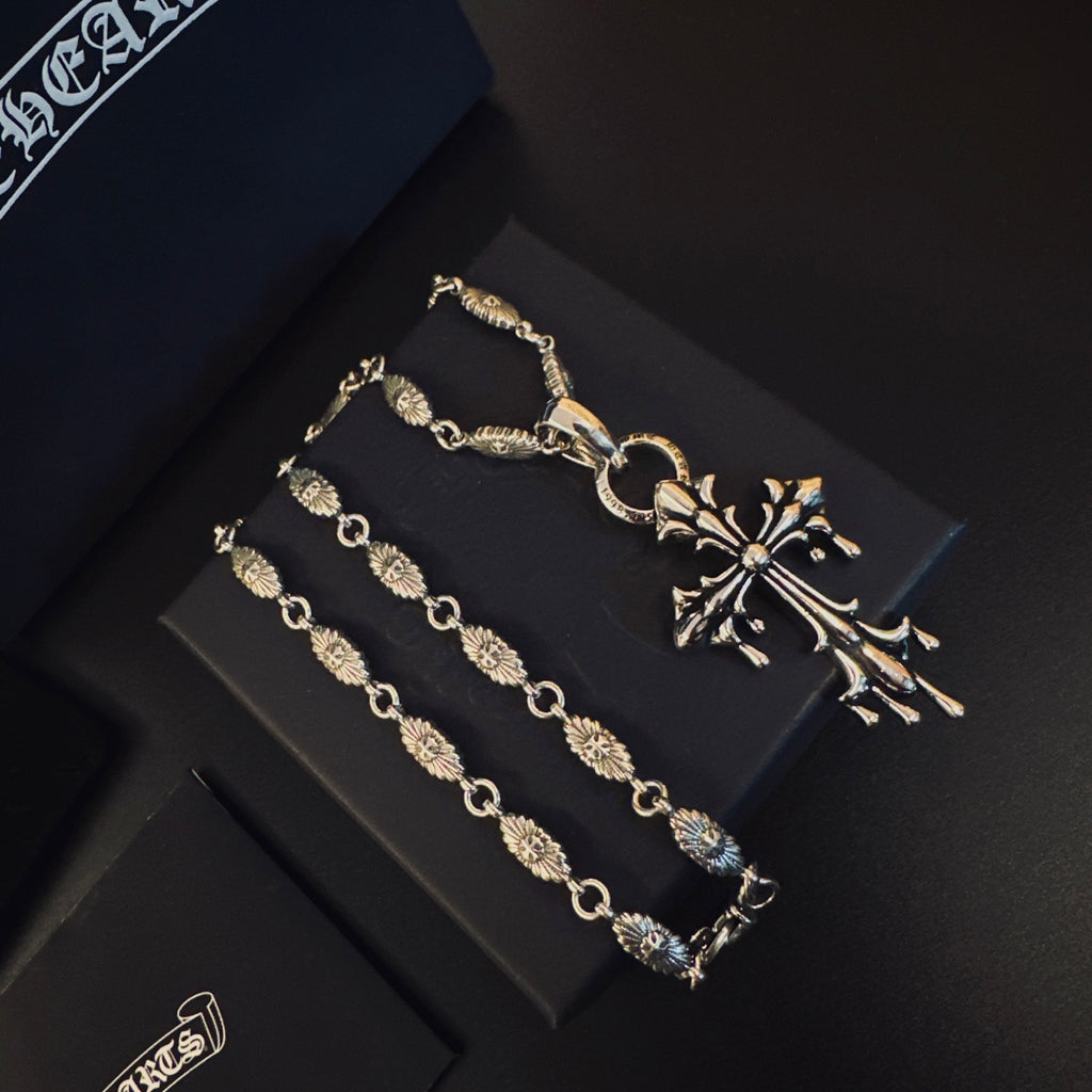 Chrome Hearts Double-Level Cross Pendant Necklace - album image 2
