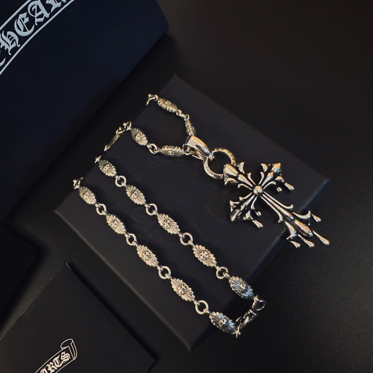 Chrome Hearts Double-Level Cross Pendant Necklace - album image 2