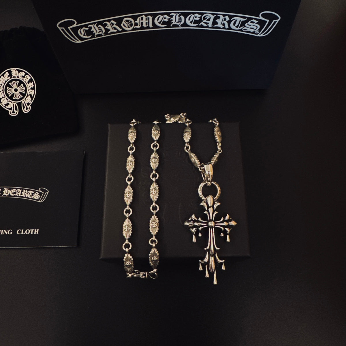 Chrome Hearts Double-Level Cross Pendant Necklace - album image 1
