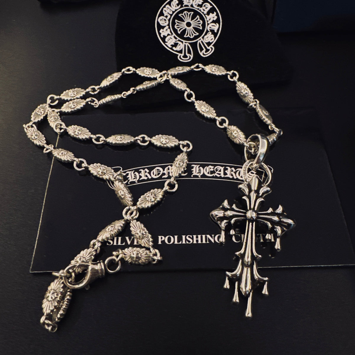 Chrome Hearts Double-Level Cross Pendant Necklace - album image 7