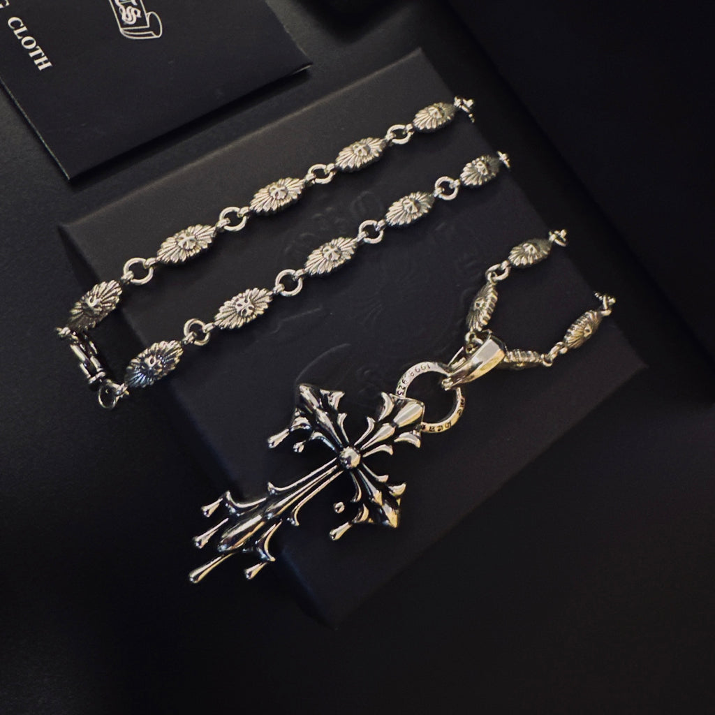 Chrome Hearts Double-Level Cross Pendant Necklace - album image 8