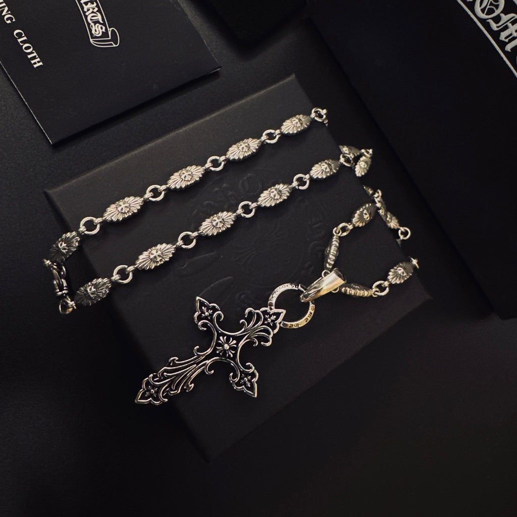 Chrome Hearts Dark Relief Cross Necklace - album image 7