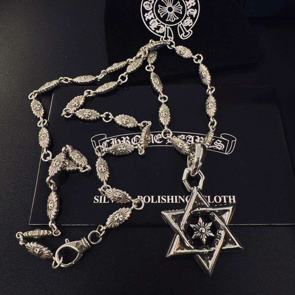 Chrome Hearts Layered Six-Point Star Pendant Necklace - album image 2