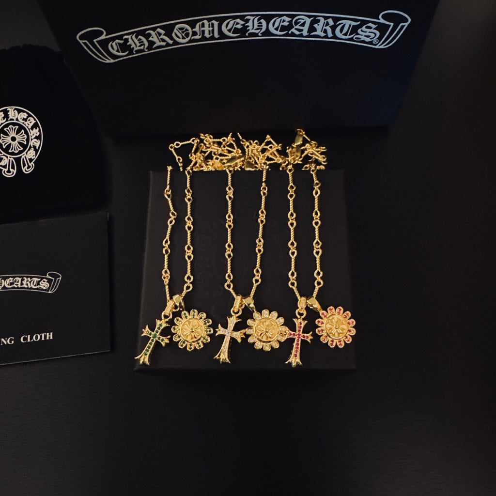Chrome Hearts Gold-Tone Round Motif Necklace - album image 1