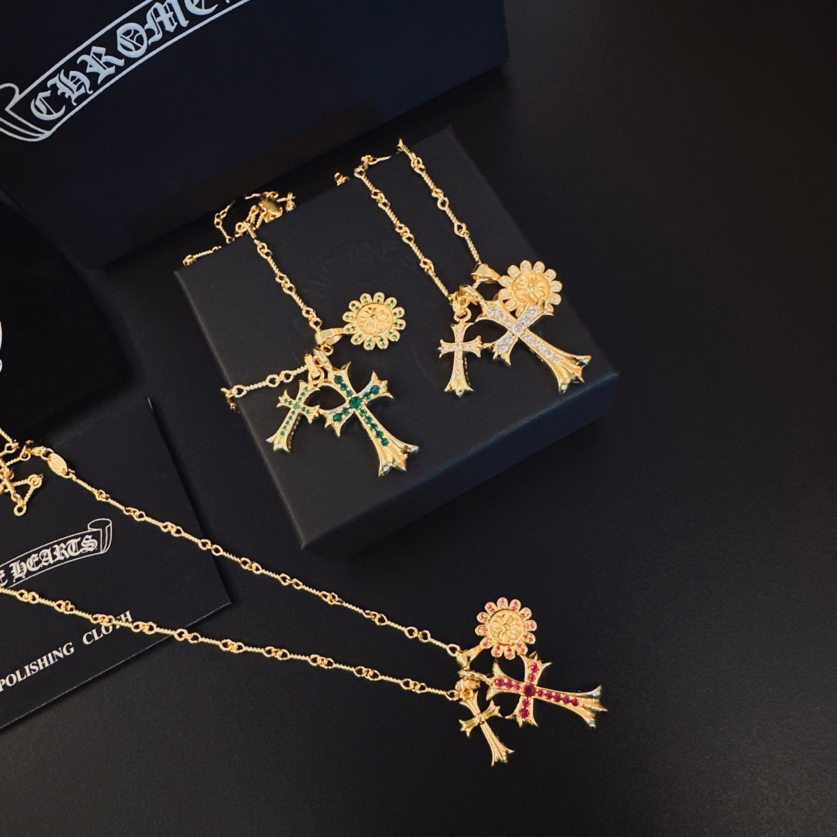 Chrome Hearts Gold-Tone Mixed Pendant Necklace - album image 9