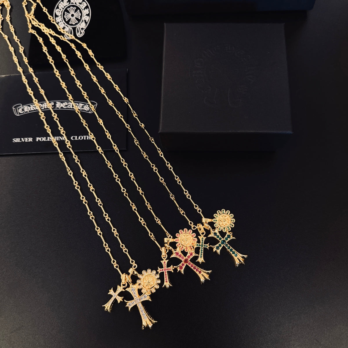 Chrome Hearts Gold-Tone Mixed Pendant Necklace - album image 7