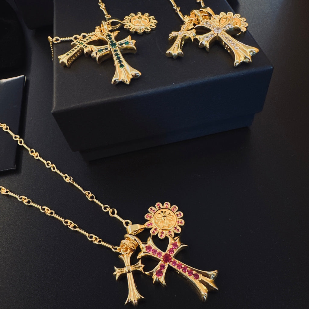 Chrome Hearts Gold-Tone Mixed Pendant Necklace - album image 6