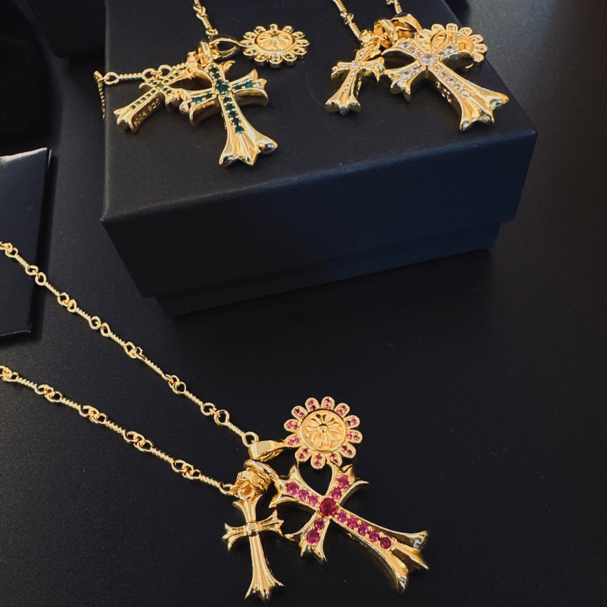 Chrome Hearts Gold-Tone Mixed Pendant Necklace - album image 6