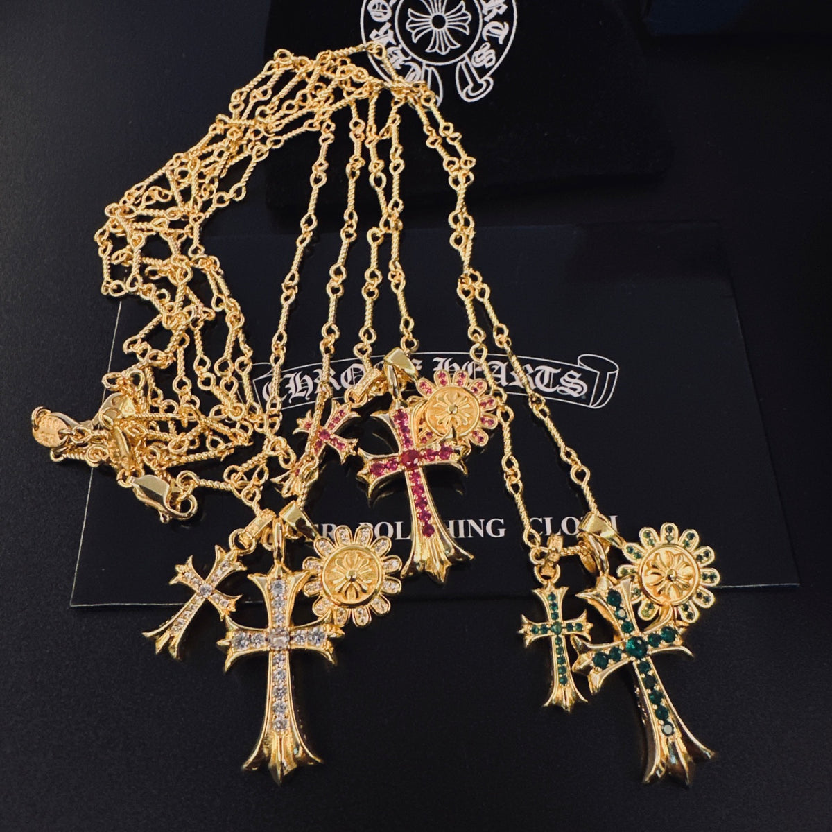 Chrome Hearts Gold-Tone Mixed Pendant Necklace - album image 8